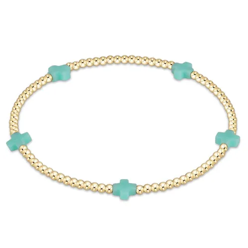 ENewton *eGirl*  2mm Mint Signature Cross Bracelet