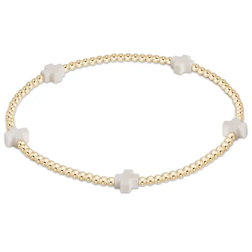 ENewton *eGirl* 2mm Off White Signature Cross Bracelet