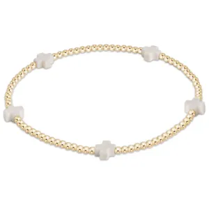 ENewton *eGirl* 2mm Off White Signature Cross Bracelet