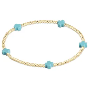 ENewton *eGirl* 2mm Turquoise Signature Cross Small Bracelet