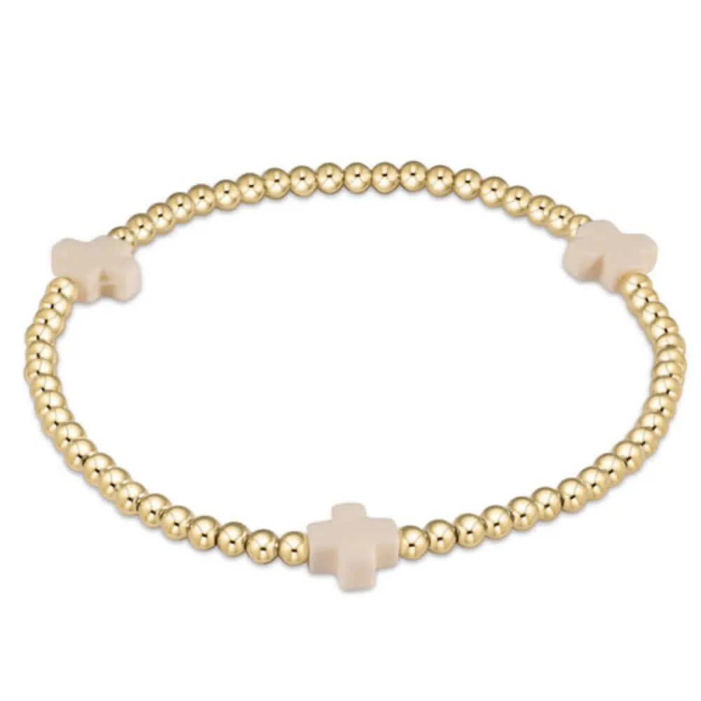 ENewton *eGirl* 3mm Pink Gold Signature Cross Bracelet