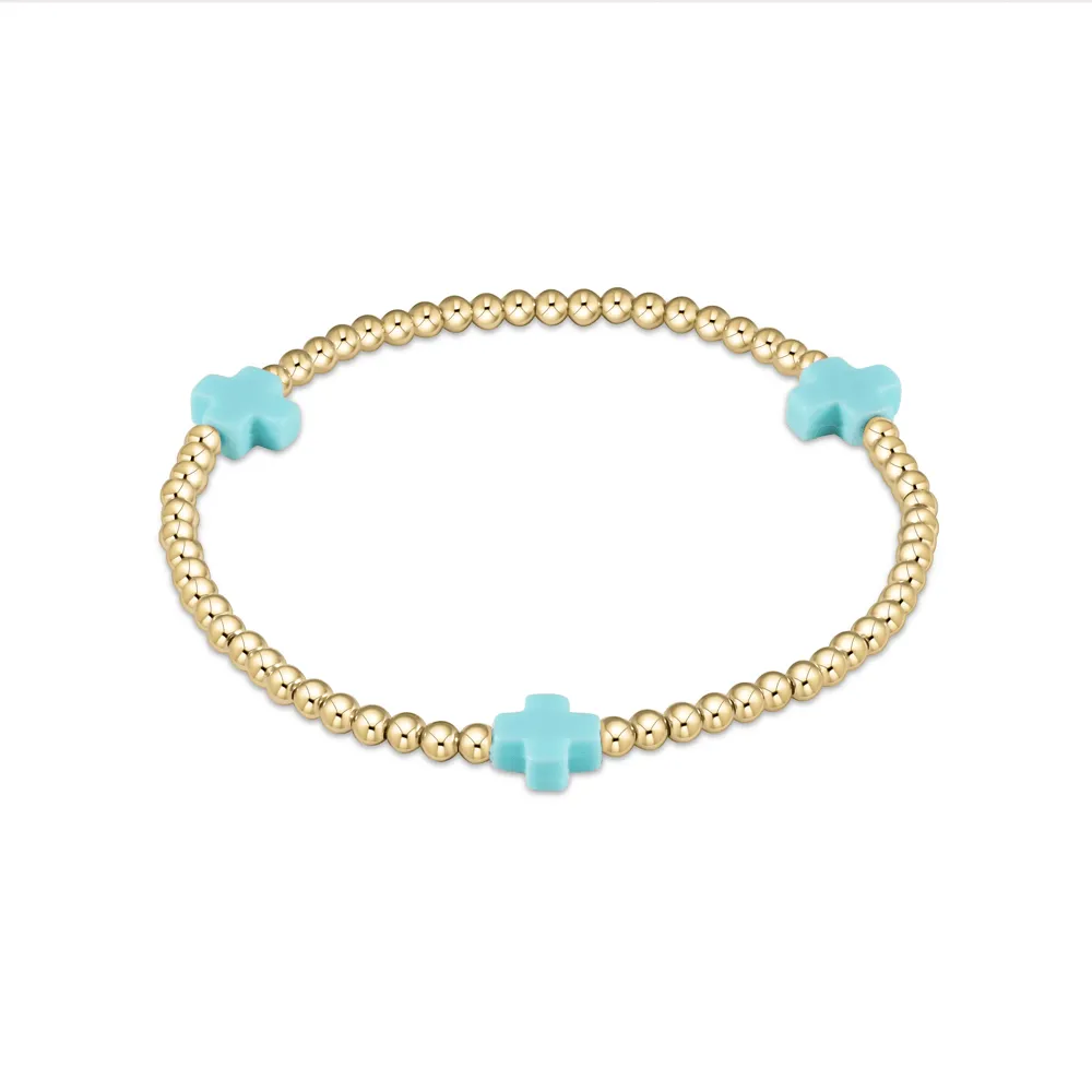 ENewton *eGirl* 3mm Turquoise Signature Cross Bracelet
