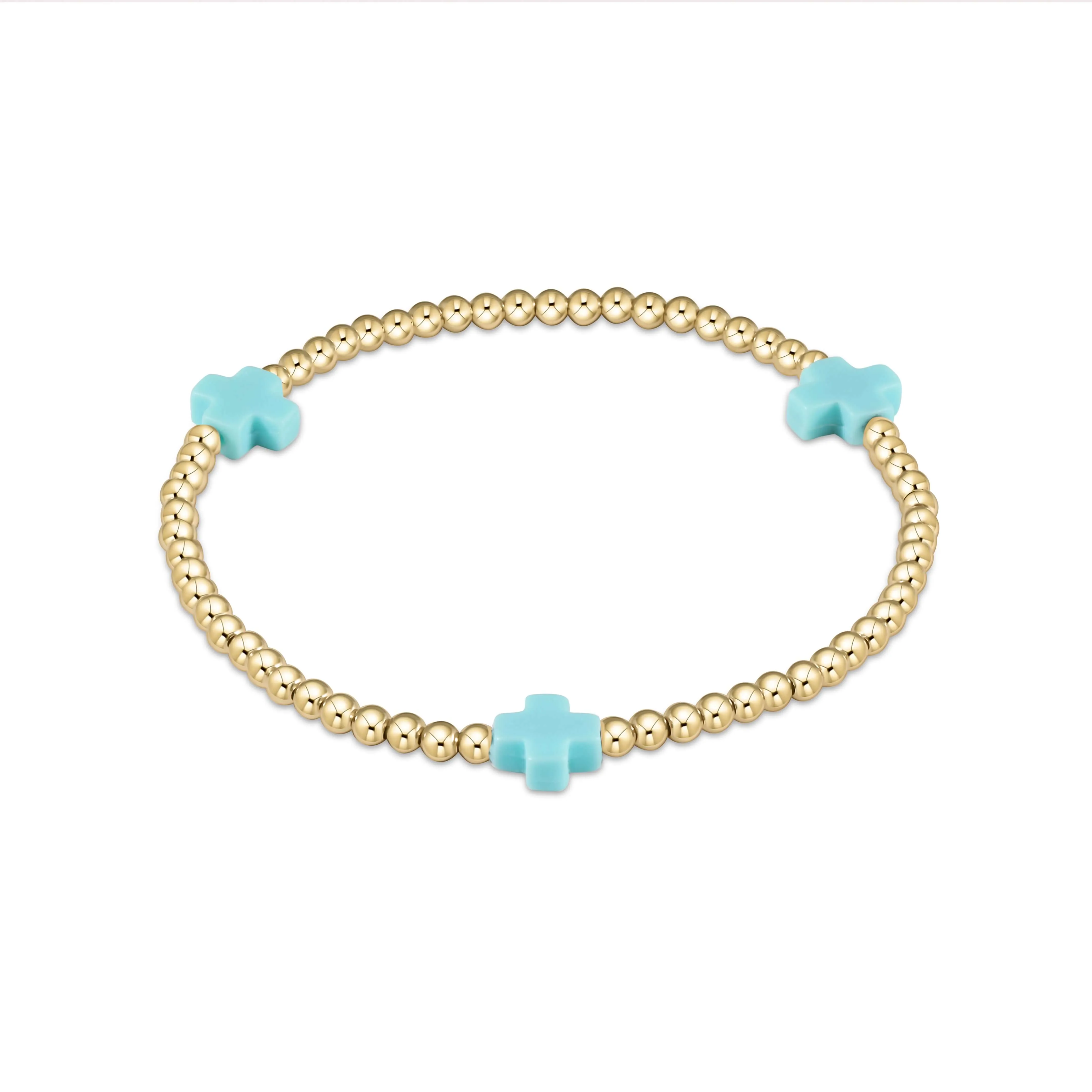 ENewton *eGirl* 3mm Turquoise Signature Cross Bracelet