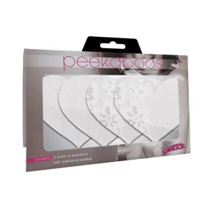 Eye Candy - Peekaboos Luminous Hearts Pasties Nipple Covers Pack of 2 (White)