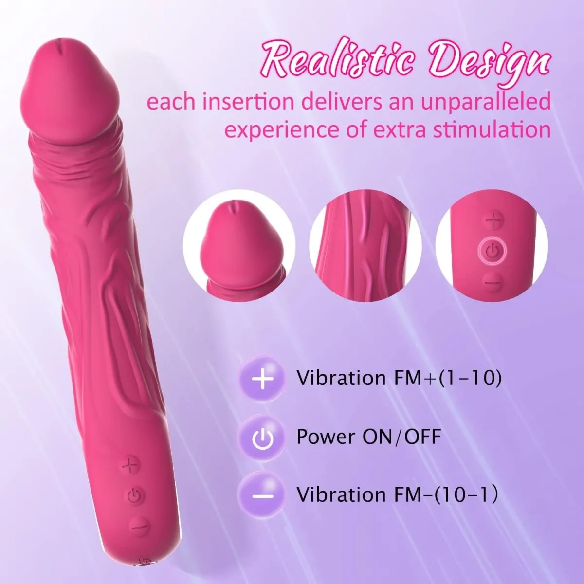 G Spot Vibrator Dildo with 10 Powerful Vibration Mode Clitoris Anal Stimulator