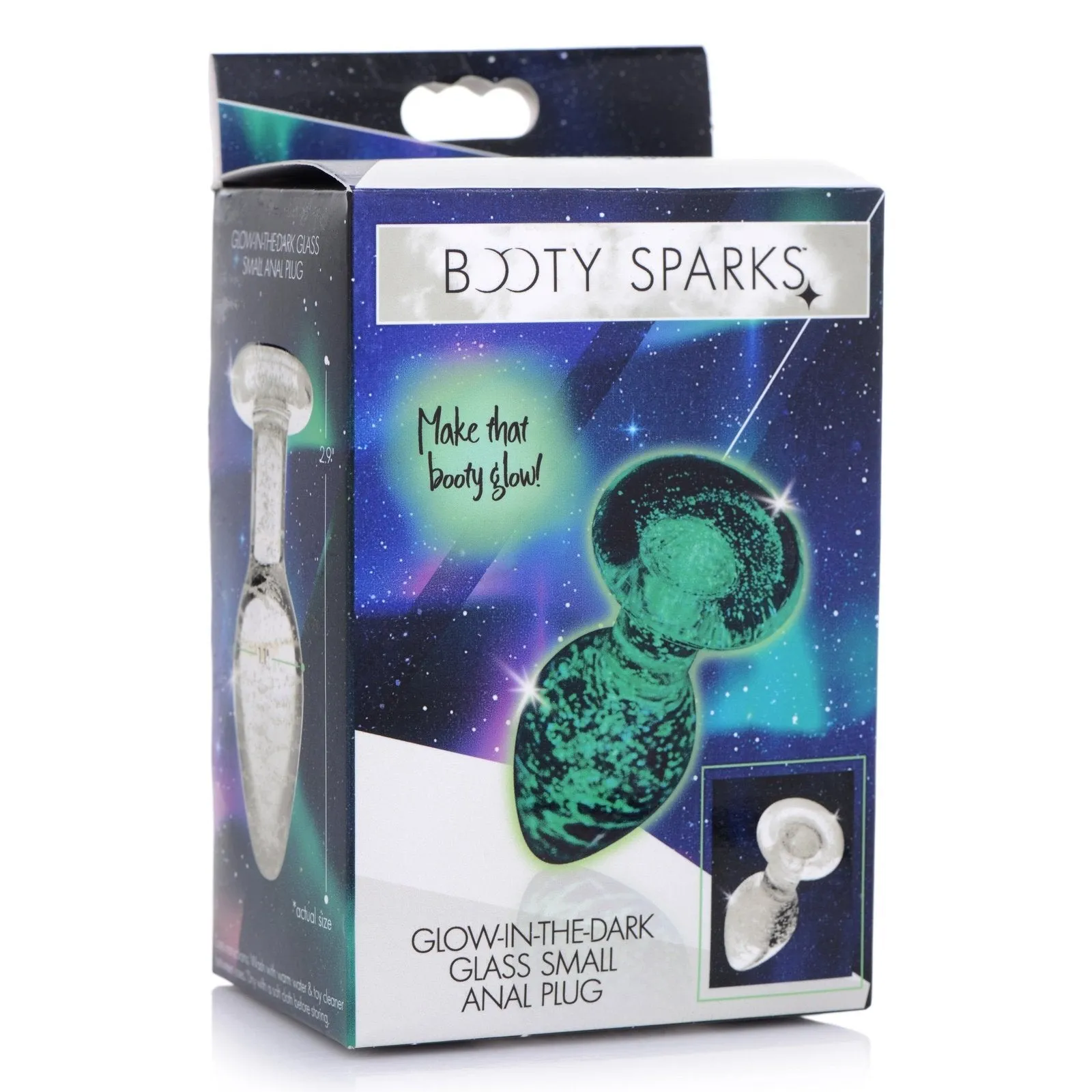Glow-in-the-dark Glass Anal Plug