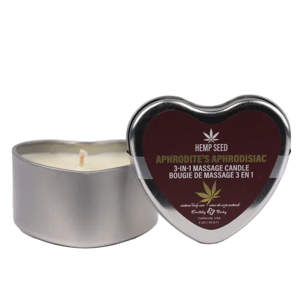Hemp Seed 3 in 1 Massage Candle Aphrodites Aphrodisiac 4oz by Earthly Body