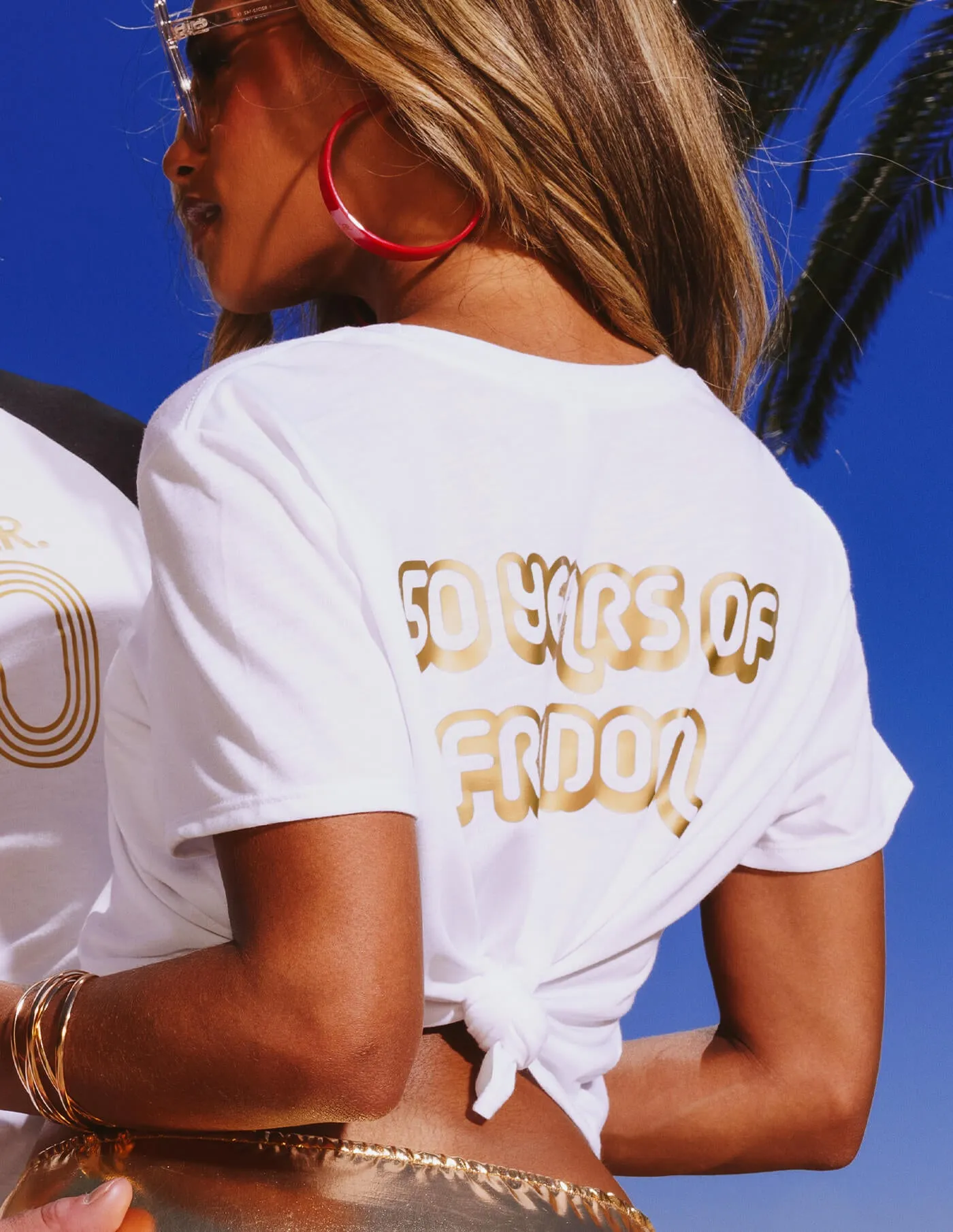 HUSTLER 50th Anniversary Boxy Crop Festival Tee