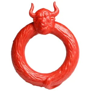 Inel pentru penis CREATURE COCKS Beast Mode. cu cap de taur. pentru jocuri de fantezie. din silicon flexibil. diametru 4 cm. roșu
