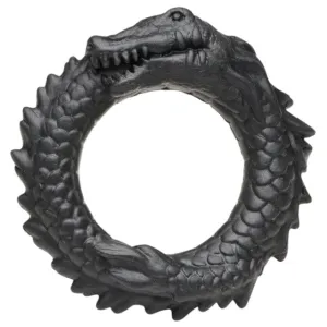 Inel pentru penis CREATURE COCKS Black Caiman. în formă de aligator. pentru jocuri de fantezie. din silicon. diametru 4 cm. negru
