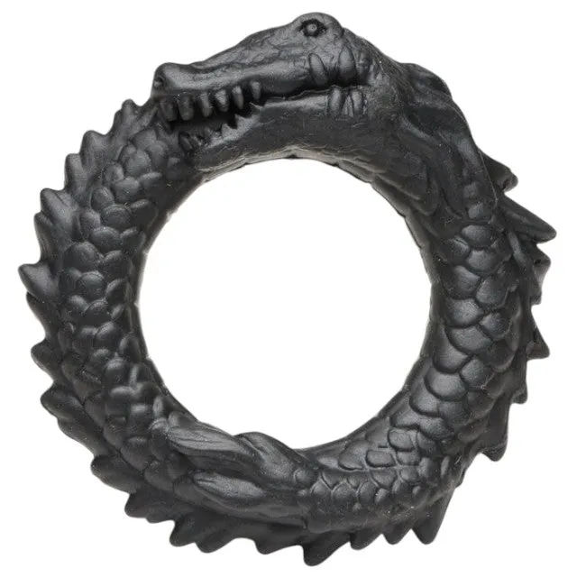 Inel pentru penis CREATURE COCKS Black Caiman. în formă de aligator. pentru jocuri de fantezie. din silicon. diametru 4 cm. negru