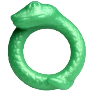 Inel pentru penis CREATURE COCKS Serpentine. în formă de șarpe. pentru jocuri de fantezie. din silicon flexibil. diametru 4 cm. verde