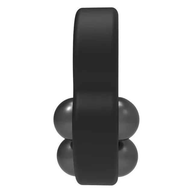 Inel pentru penis DREAMTOYS RAMROD Cockring Triple Weight. cu 3 bile de oțel detașabile. lungime 7.5 cm. din silicon. negru