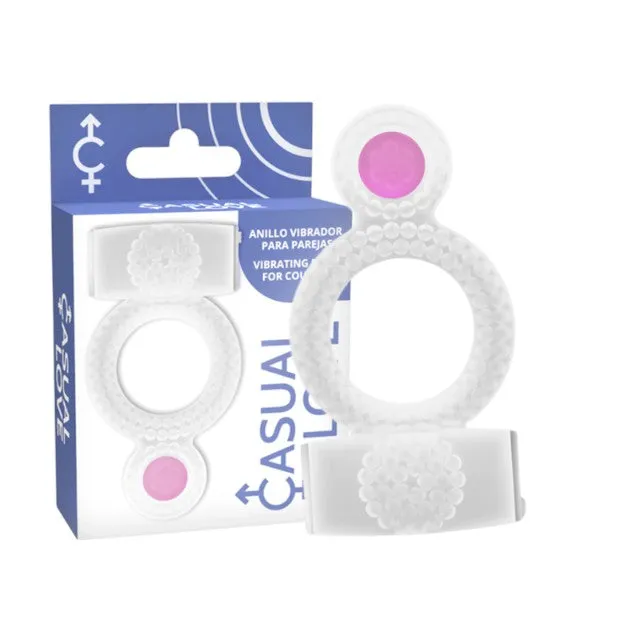 Inel vibrator pentru penis CASUAL LOVE Vibrating Ring for Couples. pentru erecții puternice și stimulare clitoris. transparent