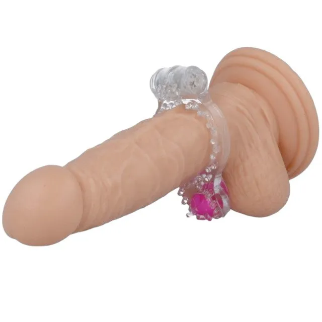 Inel vibrator pentru penis CASUAL LOVE Vibrating Ring for Couples. pentru erecții puternice și stimulare clitoris. transparent