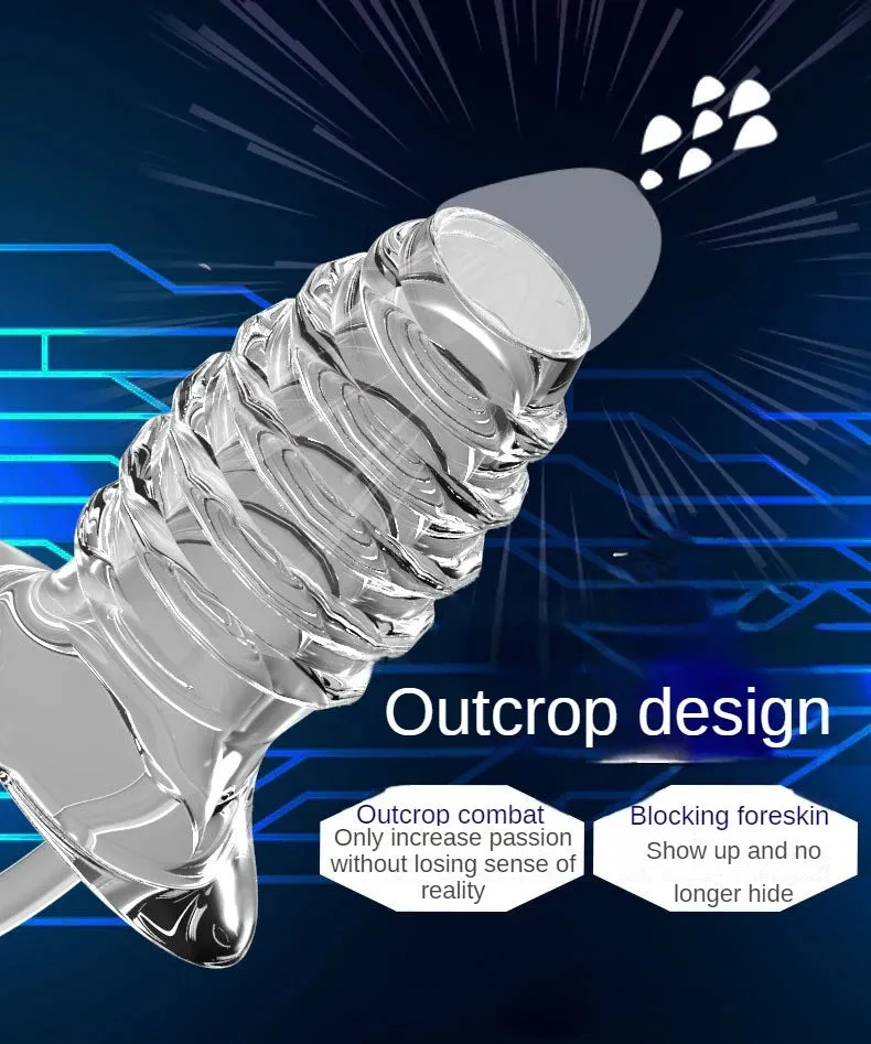 Jelly Cock Sleeve Penis Enlarger - Penis Ring Delay Ejaculation Condom Sex Toy for Men