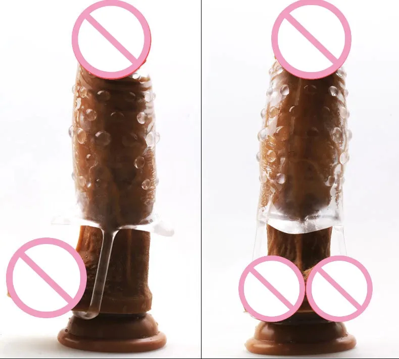 Jelly Cock Sleeve Penis Enlarger - Penis Ring Delay Ejaculation Condom Sex Toy for Men