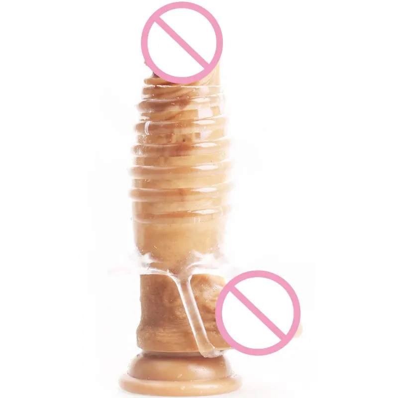 Jelly Cock Sleeve Penis Enlarger - Penis Ring Delay Ejaculation Condom Sex Toy for Men