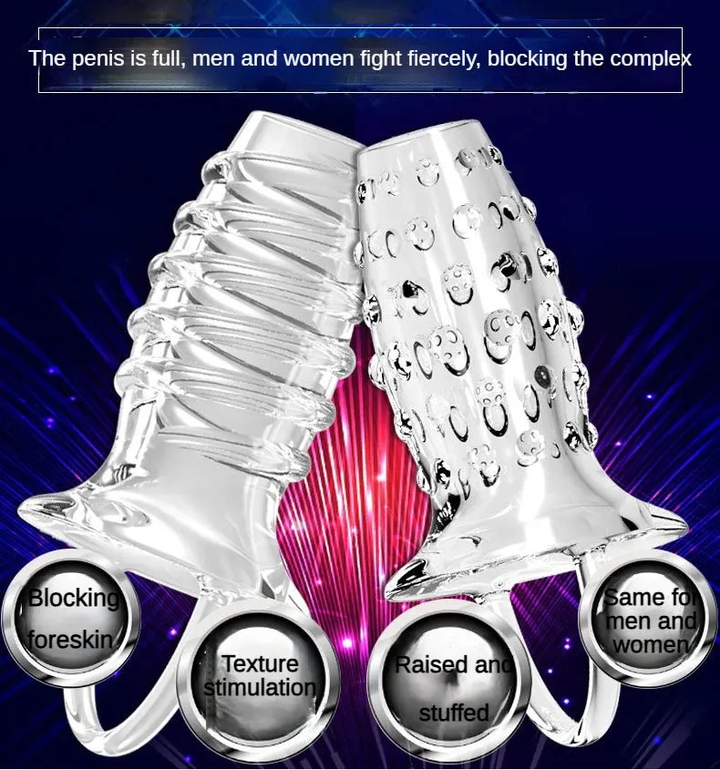 Jelly Cock Sleeve Penis Enlarger - Penis Ring Delay Ejaculation Condom Sex Toy for Men