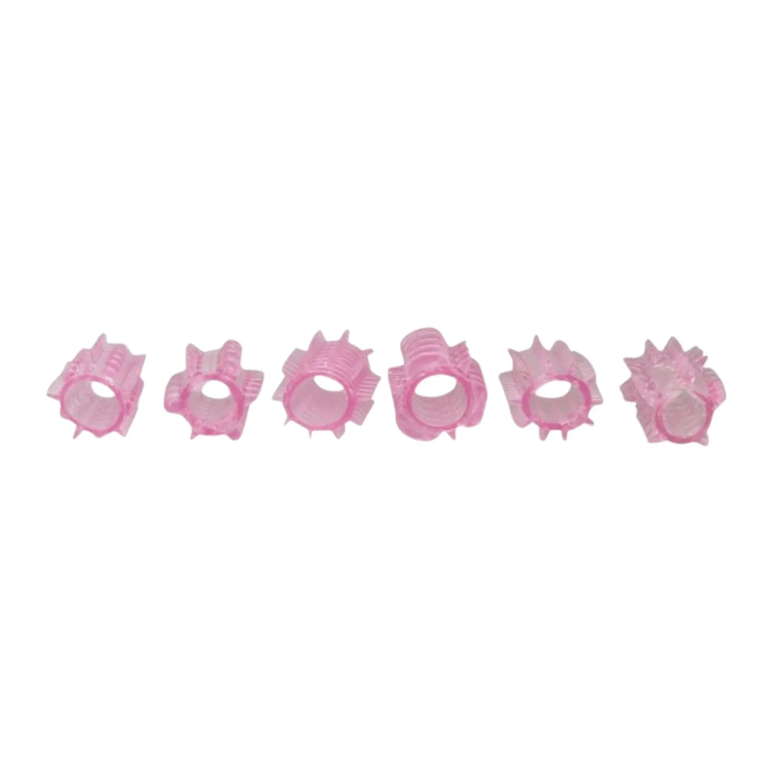 Kit manșoane pentru penis TOYZ4LOVERS Pleasure. pentru stimulare intensă și îngroșare. cu 6 tipuri de striații. roz transparent