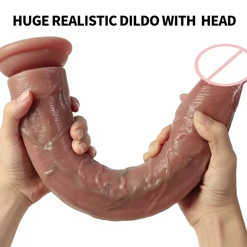 Large Realistic Dildo Butt Plug - 14 inch Super Long Dildos Vagina Anal Stimulator