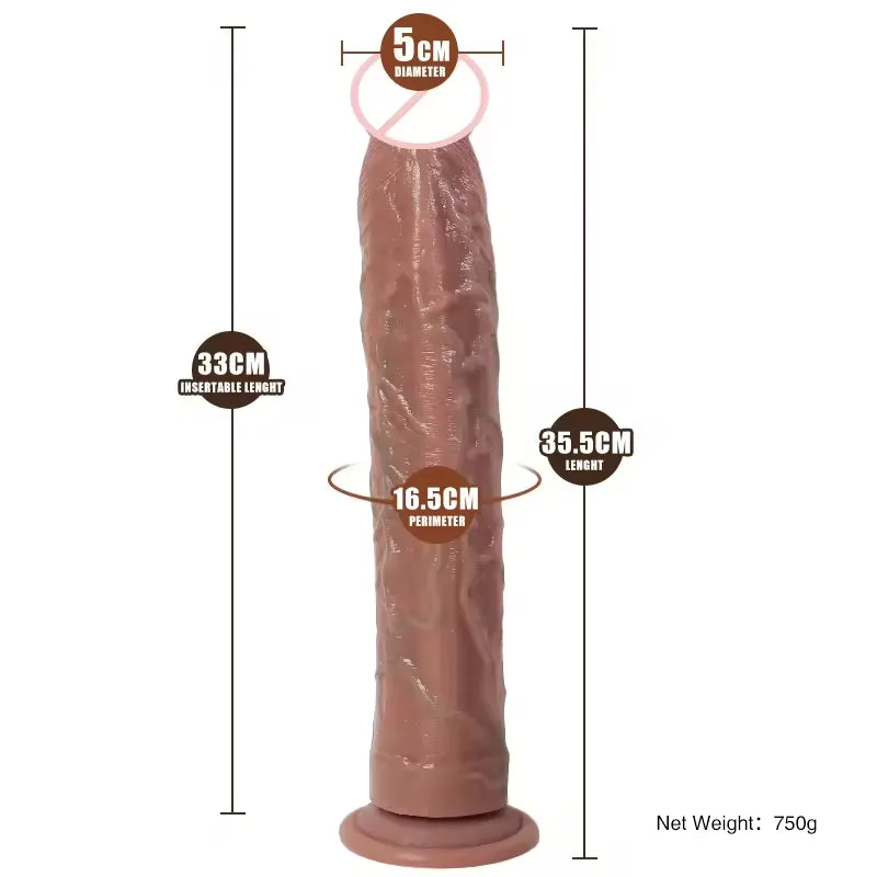 Large Realistic Dildo Butt Plug - 14 inch Super Long Dildos Vagina Anal Stimulator