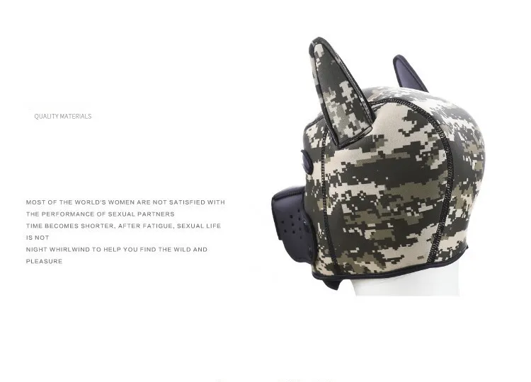 Leather Sponge SM Dog Head Set Mask Breathable