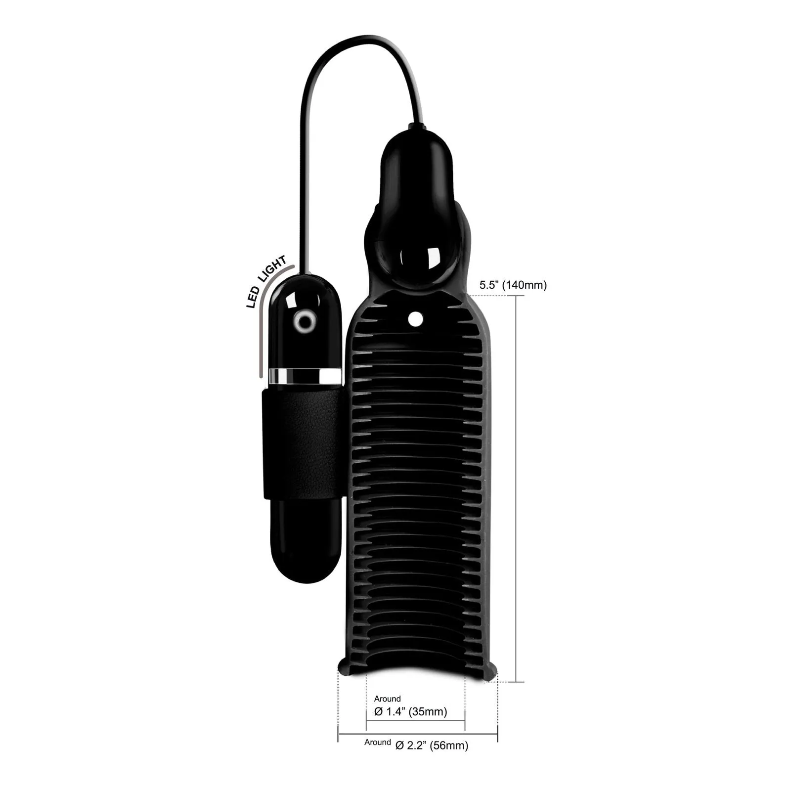 Lightning Stroke Silicone Stroker With Vibrating Bullet