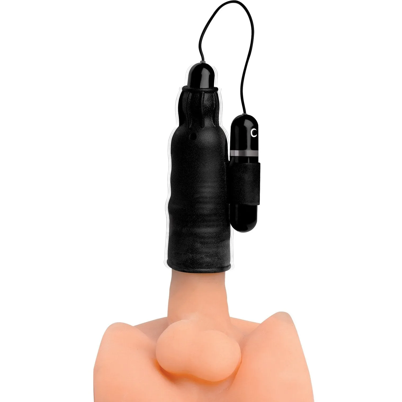 Lightning Stroke Silicone Stroker With Vibrating Bullet