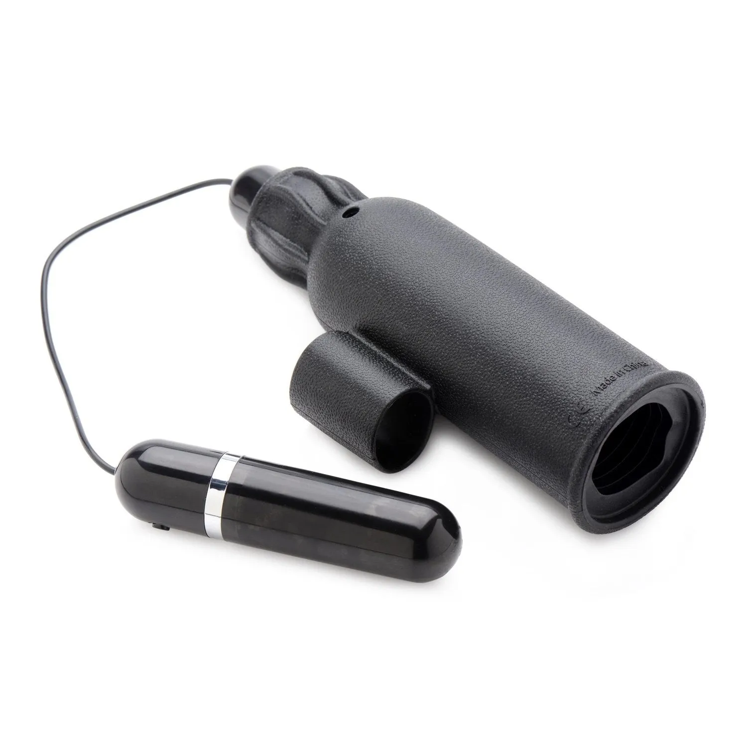 Lightning Stroke Silicone Stroker With Vibrating Bullet