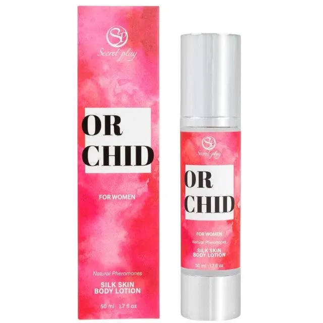 Loțiune pentru femei SECRET PLAY ORCHID Silky Skin. pentru corp. păr și masaj. cu feromoni. note de bergamotă și orhidee. 50 ml