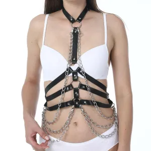 Lovemesex Bondage Soft Faux Leather Top With Chain