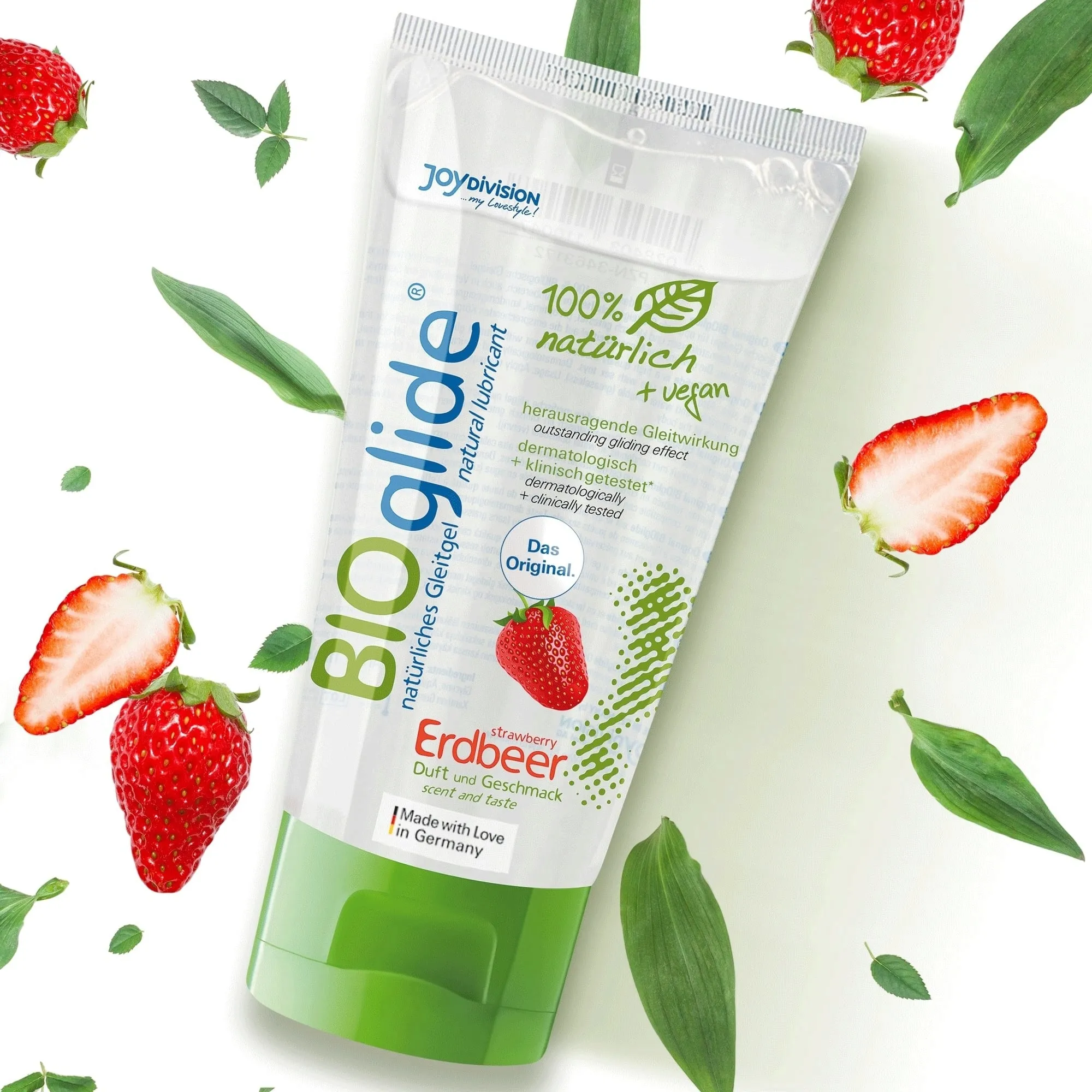 Lubrifiant natural BIOglide Strawberry. pe baza de apa. cu aroma de capsuni. 80 ml (PTS)