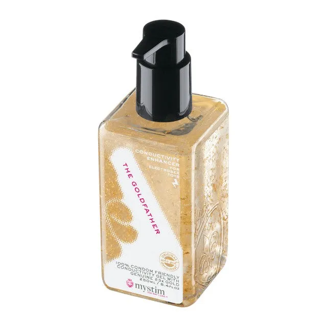 Lubrifiant pe bază de apă MYSTIM Goldfather. cu foiță de aur de 23 de carate. testat dermatologic. 250 ml