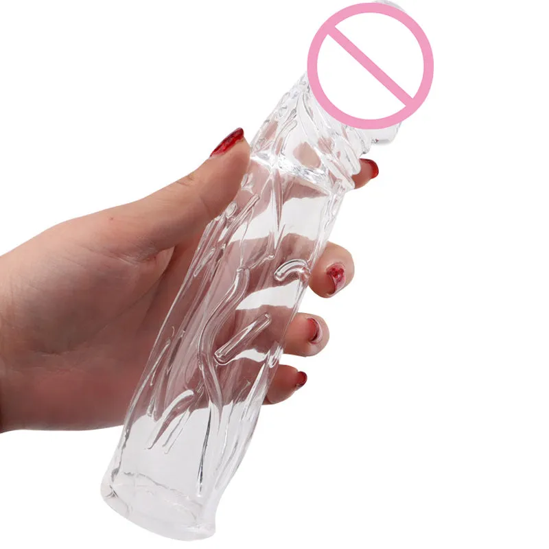 Male Penis Extension Sleeve Reusable Soft Delayed Ejaculation Condoms Penis Extender Cock Enlarger Adults Sex Toys For Men