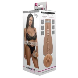 Masturbator manual FLESHLIGHT GIRLS Autumn Falls. canal texturat pentru simulare vaginală realistă. lungime 25 cm. alb