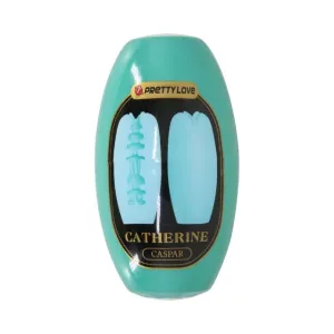 Masturbator PRETTY LOVE Catherine CASPAR. în formă de ou. simulare vaginală realistă. rezistent la apă. 8.5 cm. verde aqua