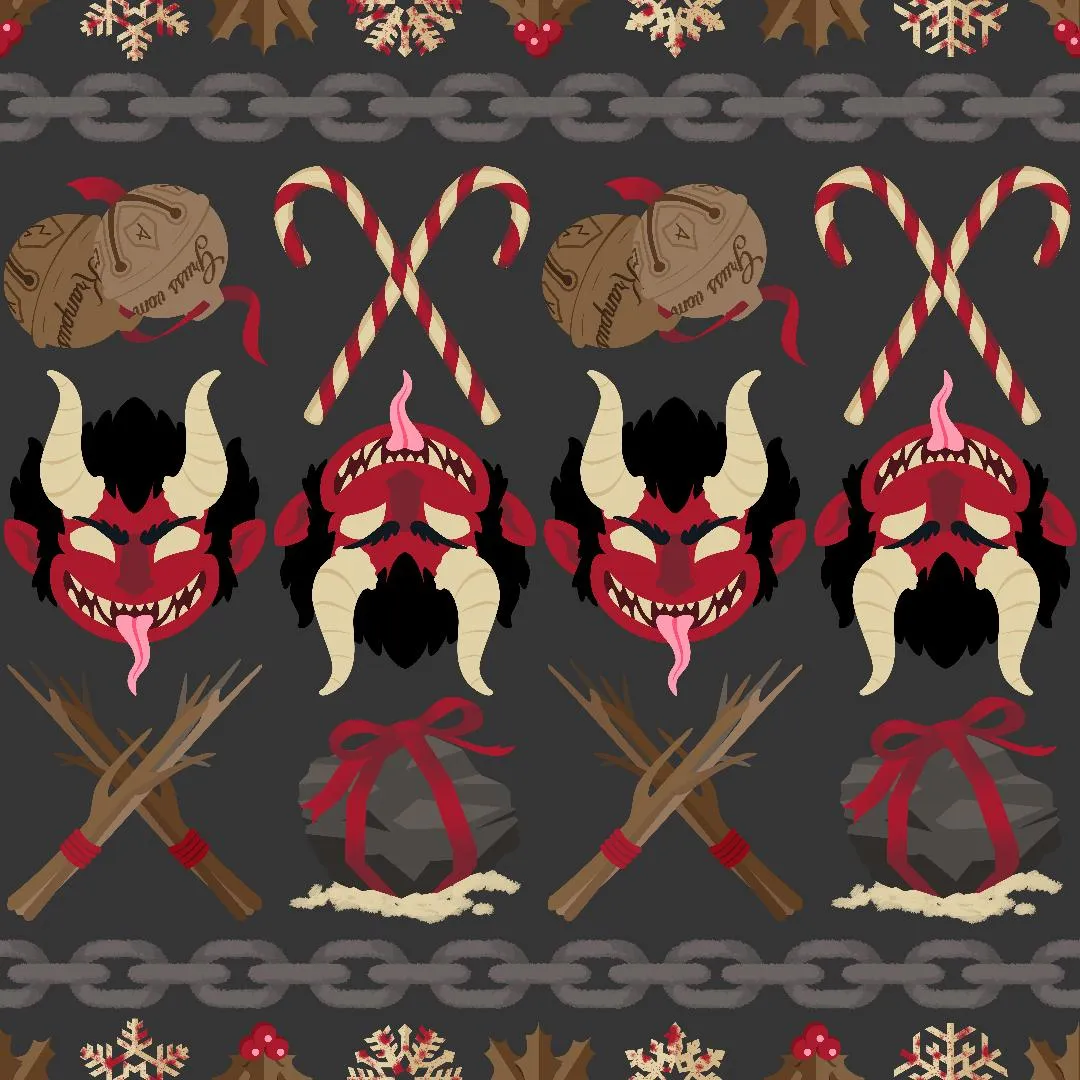 Merry Krampus Fabric Hair Bow *