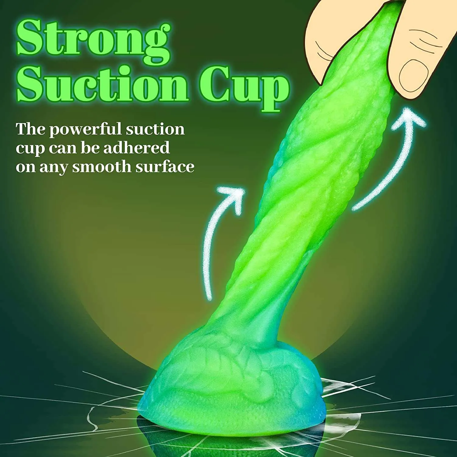 Nightlight Monster Realistic Dildos Series- GLOWS-IN-THE-DARK Huge Dildos. Super Safe and Soft