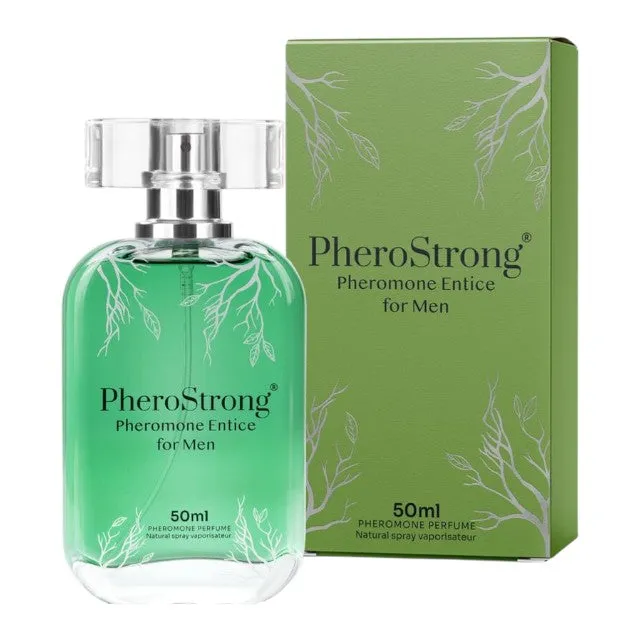 Parfum cu feromoni PHEROSTRONG Entice. pentru bărbați. cu note de bergamotă. floare de portocal și patchouli. 50 ml