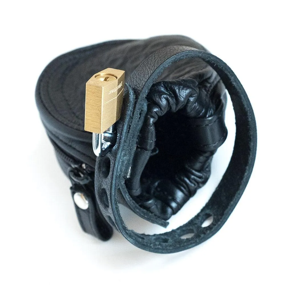 Penis Prison w/ Pin Prick Lining. Leather Cock Strap