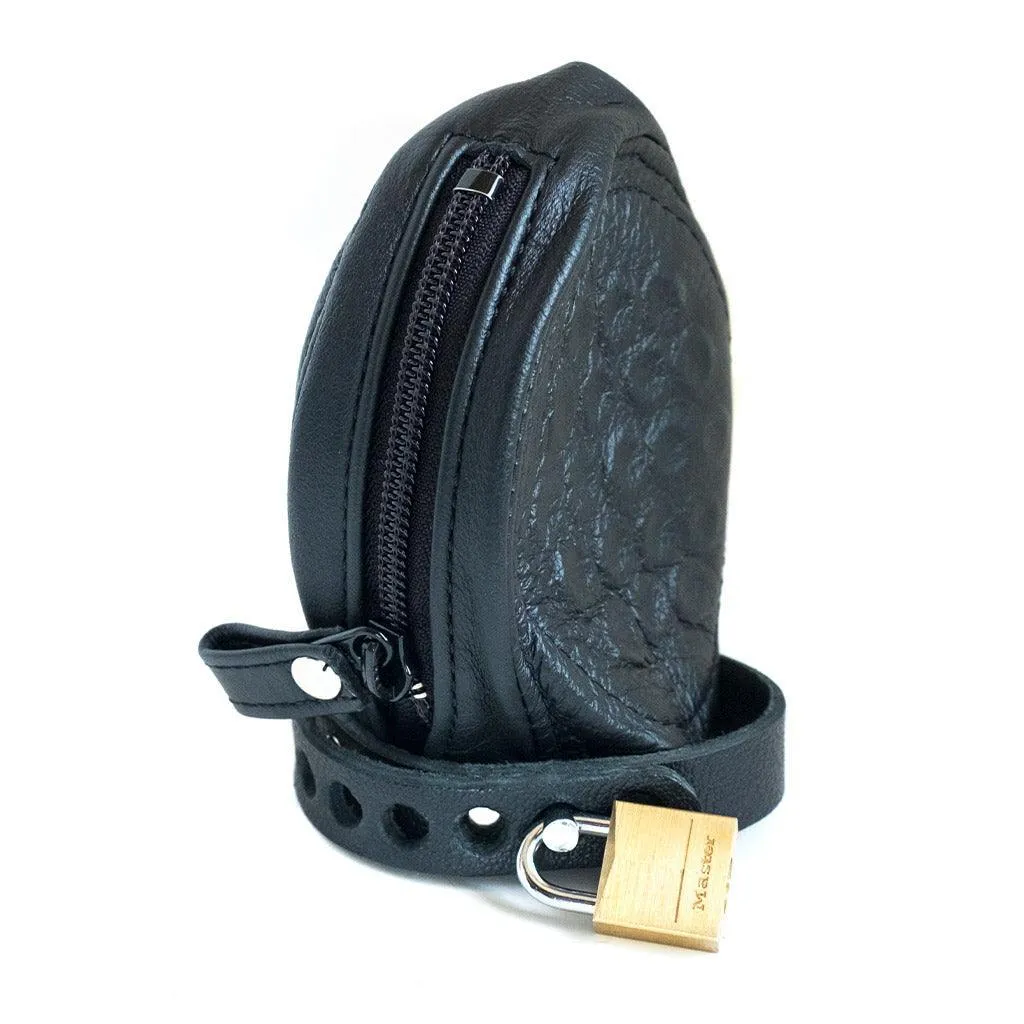 Penis Prison w/ Pin Prick Lining. Leather Cock Strap