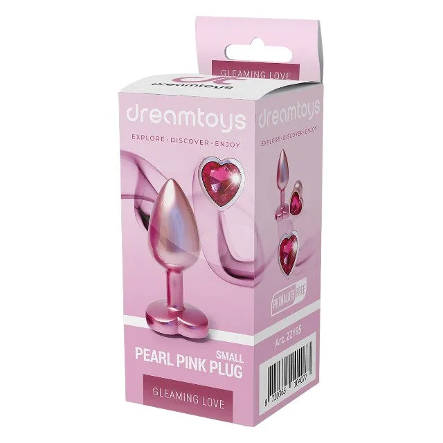 Plug anal DREAMTOYS Pearl Pink Plug. cu bază în formă de inimă. lungime 7.1 cm. diametru 2.7 cm. roz. mărime S