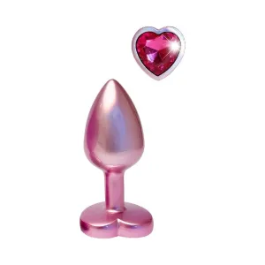Plug anal DREAMTOYS Pearl Pink Plug. cu bază în formă de inimă. lungime 7.1 cm. diametru 2.7 cm. roz. mărime S