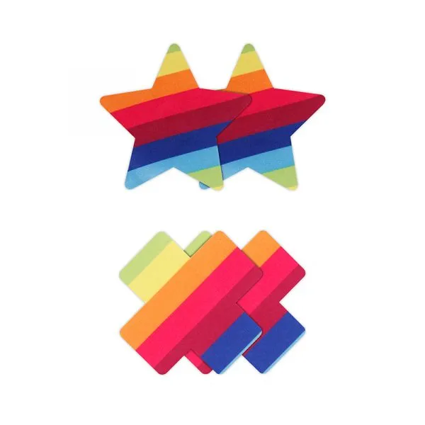 Pretty Pasties Pride Cross & Stars 2pk by NS Novelties