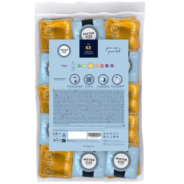 Prezervative ultra-subțiri MISTER SIZE. mărime 53 mm. 100 de bucăți