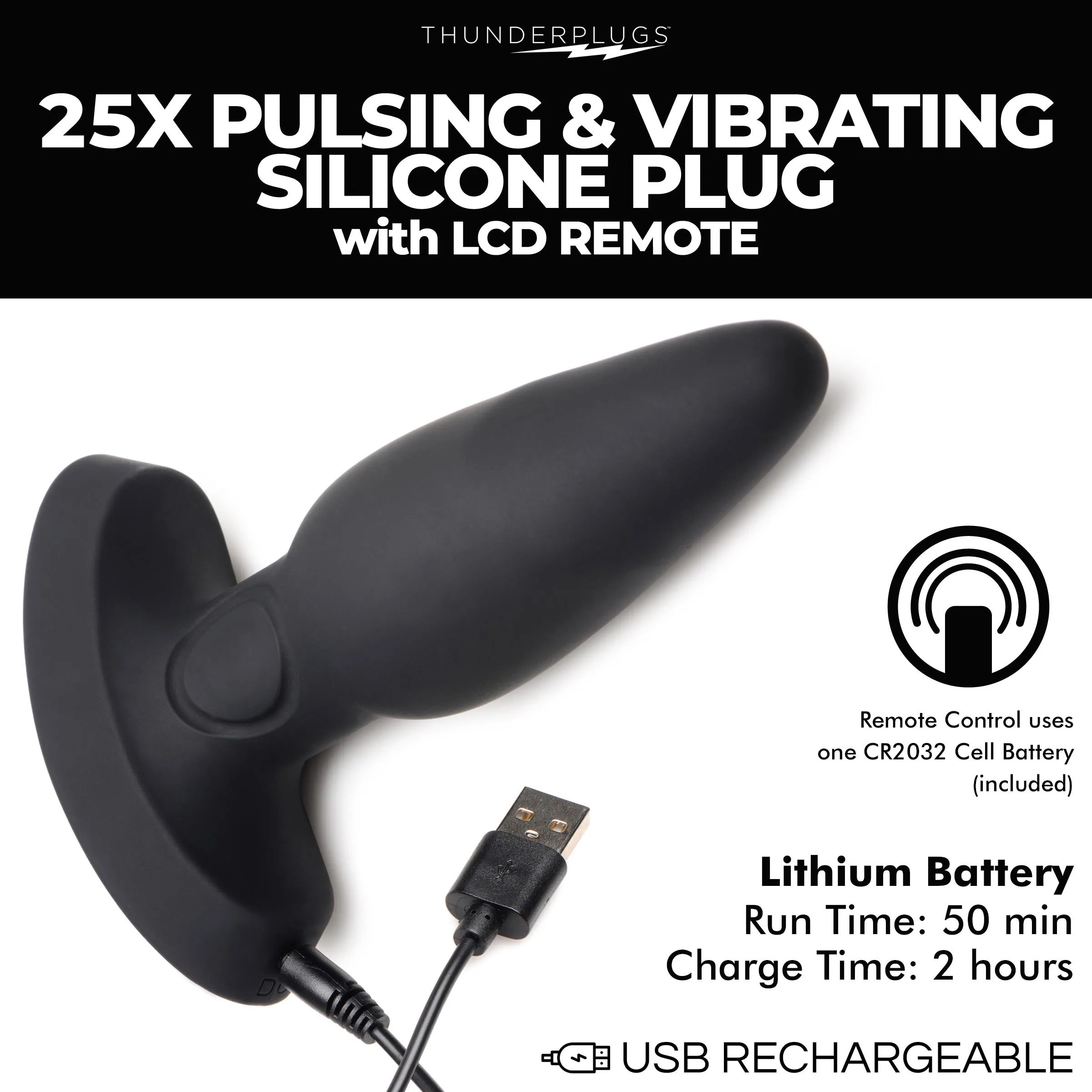 Pulsing And Vibrating Plug With Remote