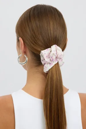 Purple Floral Scrunchie