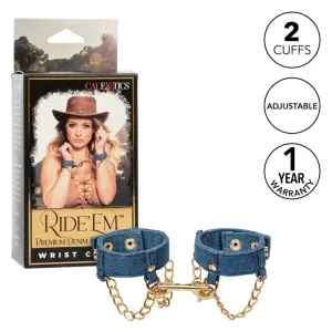 Ride Em Denim Wrist Cuffs by Cal Exotics