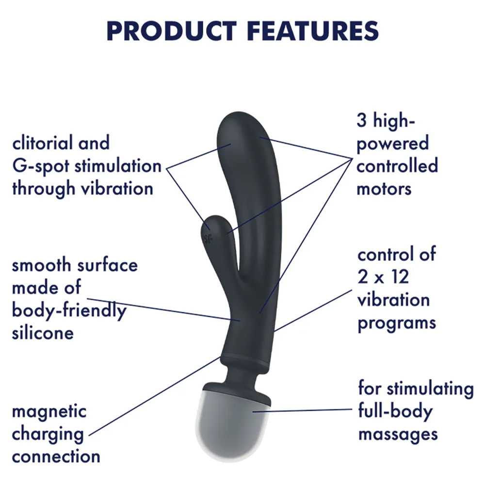 Satisfyer Triple Lover G-Spot Rabbit Vibrator   Wand Clitoral Stimulator Sex Toy